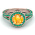Milgrain Round Yellow Diamond Engagement Ring - Payton No. 1005