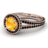 Milgrain Round Yellow Diamond Engagement Ring - Payton No. 1008 image 1