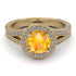 Milgrain Round Yellow Diamond Engagement Ring - Payton No. 1001