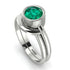 Solitaire Bezel Minimalist Emerald Bridal Set - Emerson No. 6