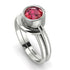 Solitaire Bezel Minimalist Ruby Bridal Set - Emerson No. 12
