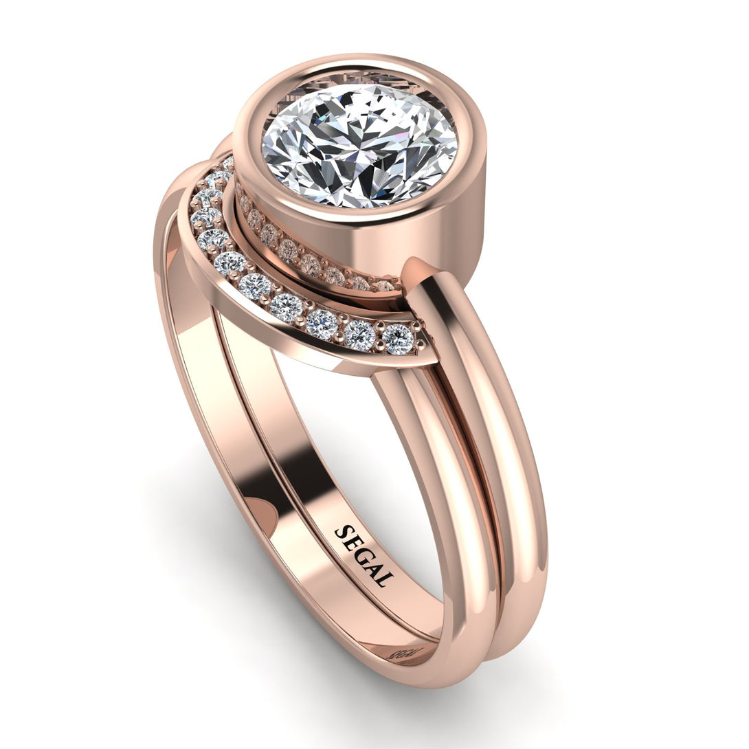 Bezel Diamond Bridal Set - Emerson No. 2