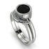 Solitaire Bezel Minimalist Black Diamond Bridal Set - Emerson No. 9