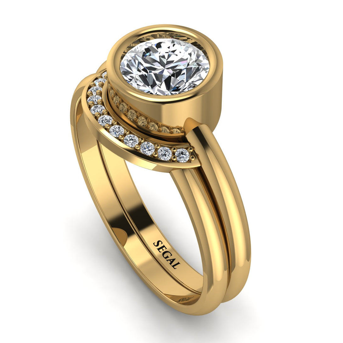 Bezel Diamond Bridal Set - Emerson No. 1