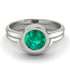 Solitaire Bezel Minimalist Emerald Bridal Set - Emerson No. 6