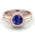 Solitaire Bezel Minimalist Sapphire Bridal Set - Emerson No. 14