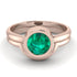 Solitaire Bezel Minimalist Emerald Bridal Set - Emerson No. 5