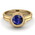 Solitaire Bezel Minimalist Sapphire Bridal Set - Emerson No. 13