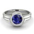 Solitaire Bezel Minimalist Sapphire Bridal Set - Emerson No. 15