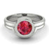 Solitaire Bezel Minimalist Ruby Bridal Set - Emerson No. 12