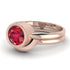 Solitaire Bezel Minimalist Ruby Bridal Set - Emerson No. 11