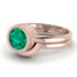 Solitaire Bezel Minimalist Emerald Bridal Set - Emerson No. 5