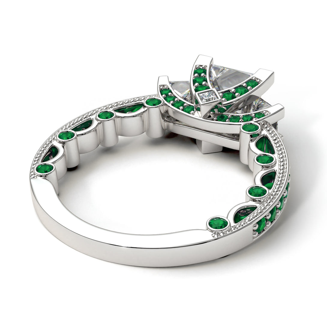 Modern Geometric Diamond Gold Engagement Ring - Beverly No. 18