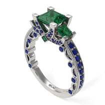 Modern Geometric Emerald Gold Engagement Ring - Beverly No. 66 image 1