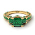 Modern Geometric Emerald Gold Engagement Ring - Beverly No. 19