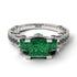 Modern Geometric Emerald Gold Engagement Ring - Beverly No. 36