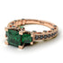 Modern Geometric Emerald Gold Engagement Ring - Beverly No. 35