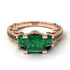 Modern Geometric Emerald Gold Engagement Ring - Beverly No. 35