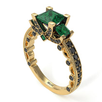 Modern Geometric Emerald Gold Engagement Ring - Beverly No. 34 image 1
