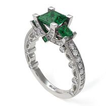 Modern Geometric Emerald Gold Engagement Ring - Beverly No. 6 image 1