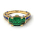 Modern Geometric Emerald Gold Engagement Ring - Beverly No. 64