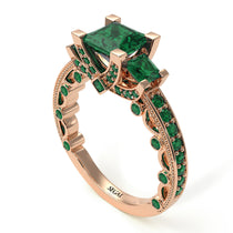 Modern Geometric Emerald Gold Engagement Ring - Beverly No. 20 image 1