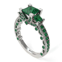 Modern Geometric Emerald Gold Engagement Ring - Beverly No. 21 image 1