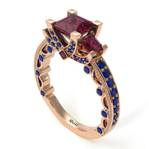 Modern Geometric Ruby Gold Engagement Ring - Beverly No. 71 image 1