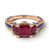 Modern Geometric Ruby Gold Engagement Ring - Beverly No. 71
