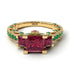Modern Geometric Ruby Gold Engagement Ring - Beverly No. 25