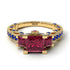 Modern Geometric Ruby Gold Engagement Ring - Beverly No. 70