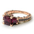 Modern Geometric Ruby Gold Engagement Ring - Beverly No. 41