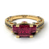 Modern Geometric Ruby Gold Engagement Ring - Beverly No. 40