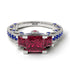 Modern Geometric Ruby Gold Engagement Ring - Beverly No. 72