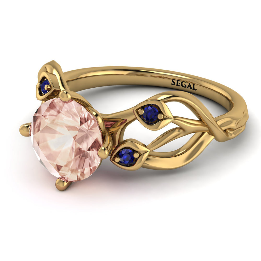 Morganite Blossom 14K Golden Nature Inspired Engagement Ring - Haley No. 913
