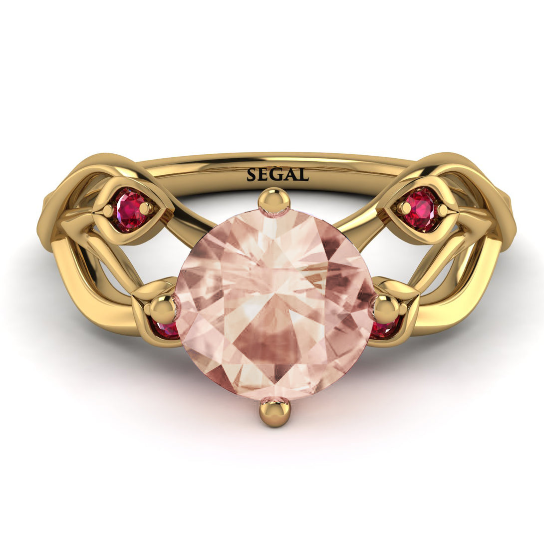 Morganite Blossom 14K Golden Nature Inspired Engagement Ring - Haley No. 910