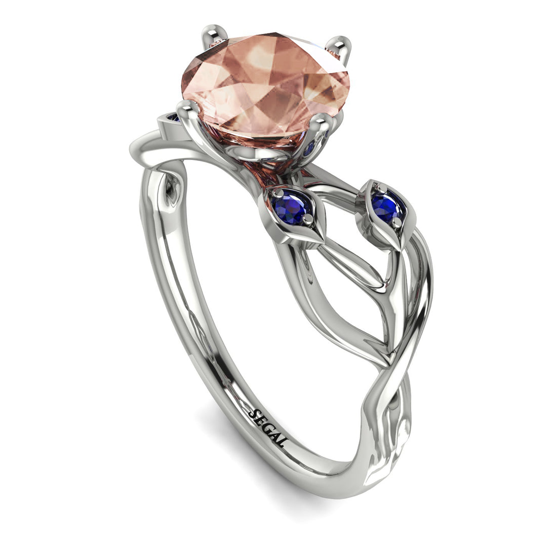 Morganite Blossom 14K Golden Nature Inspired Engagement Ring - Haley No. 915