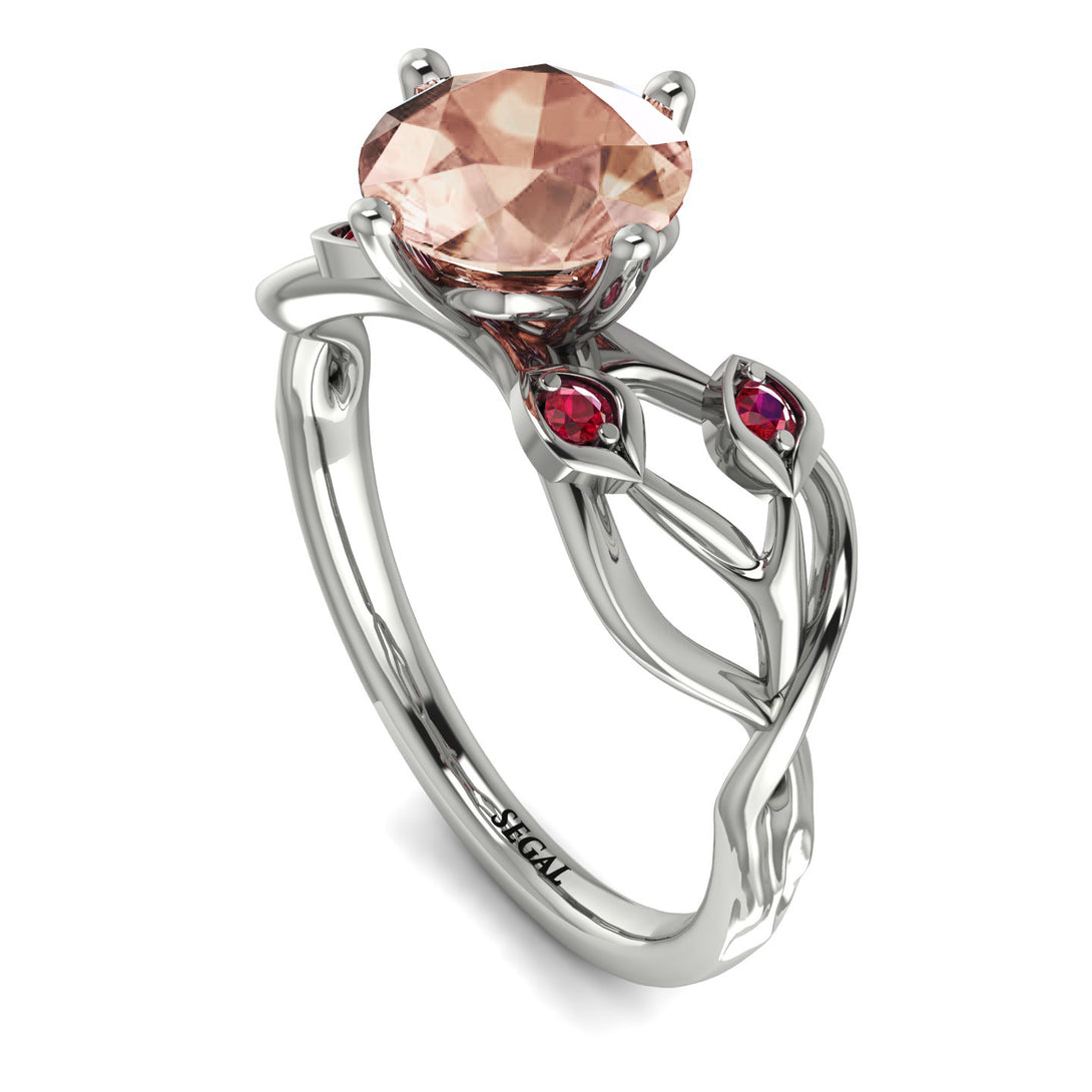Morganite Blossom 14K Golden Nature Inspired Engagement Ring - Haley No. 912