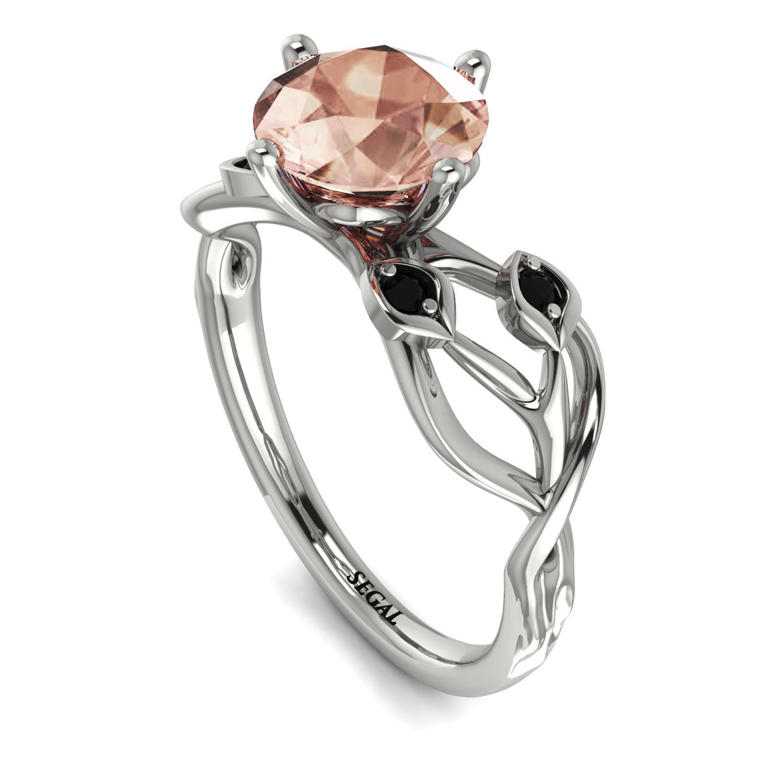 Morganite Blossom 14K Golden Nature Inspired Engagement Ring - Haley No. 909