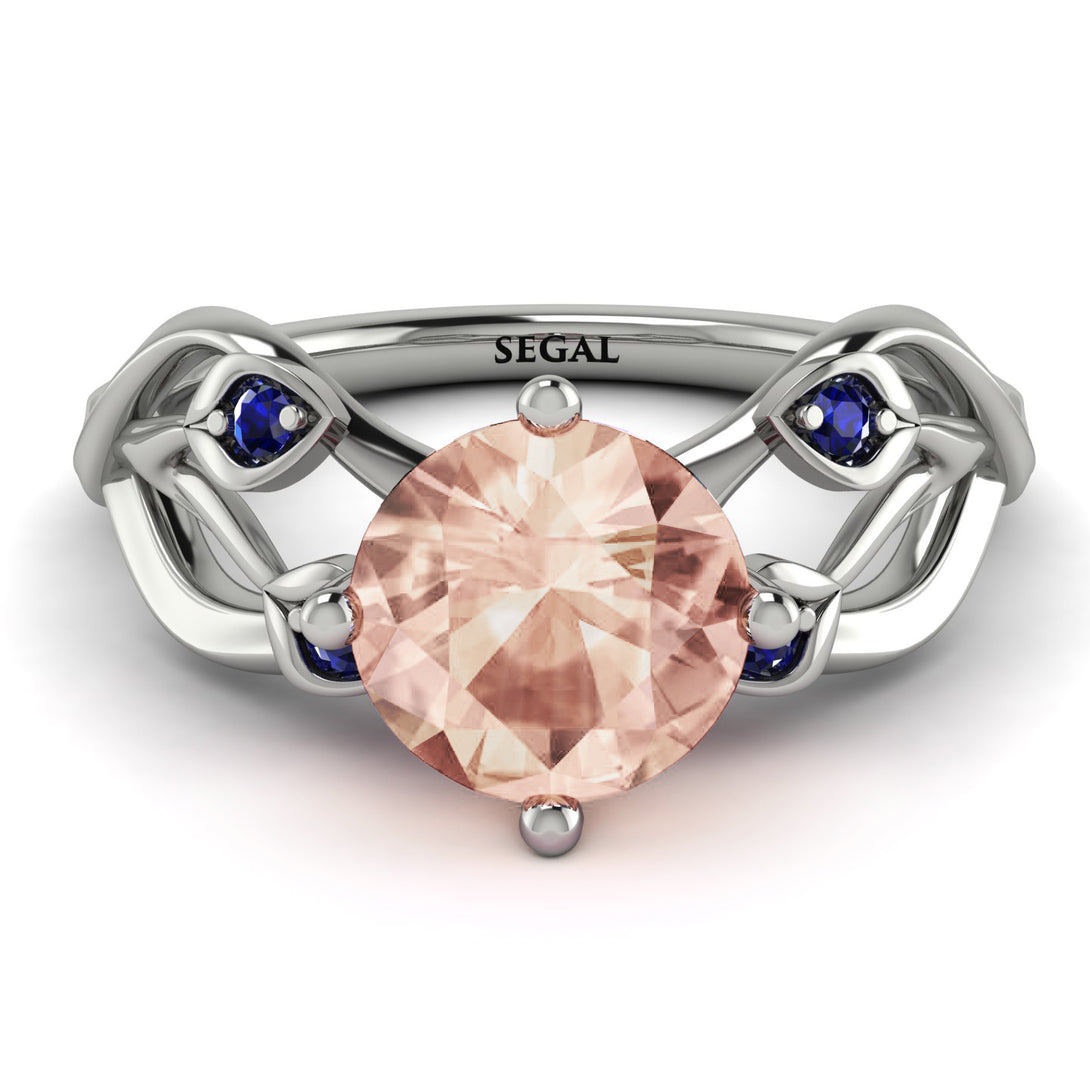 Morganite Blossom 14K Golden Nature Inspired Engagement Ring - Haley No. 915