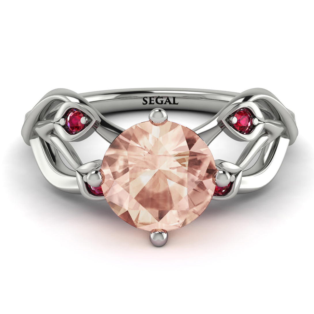 Morganite Blossom 14K Golden Nature Inspired Engagement Ring - Haley No. 912