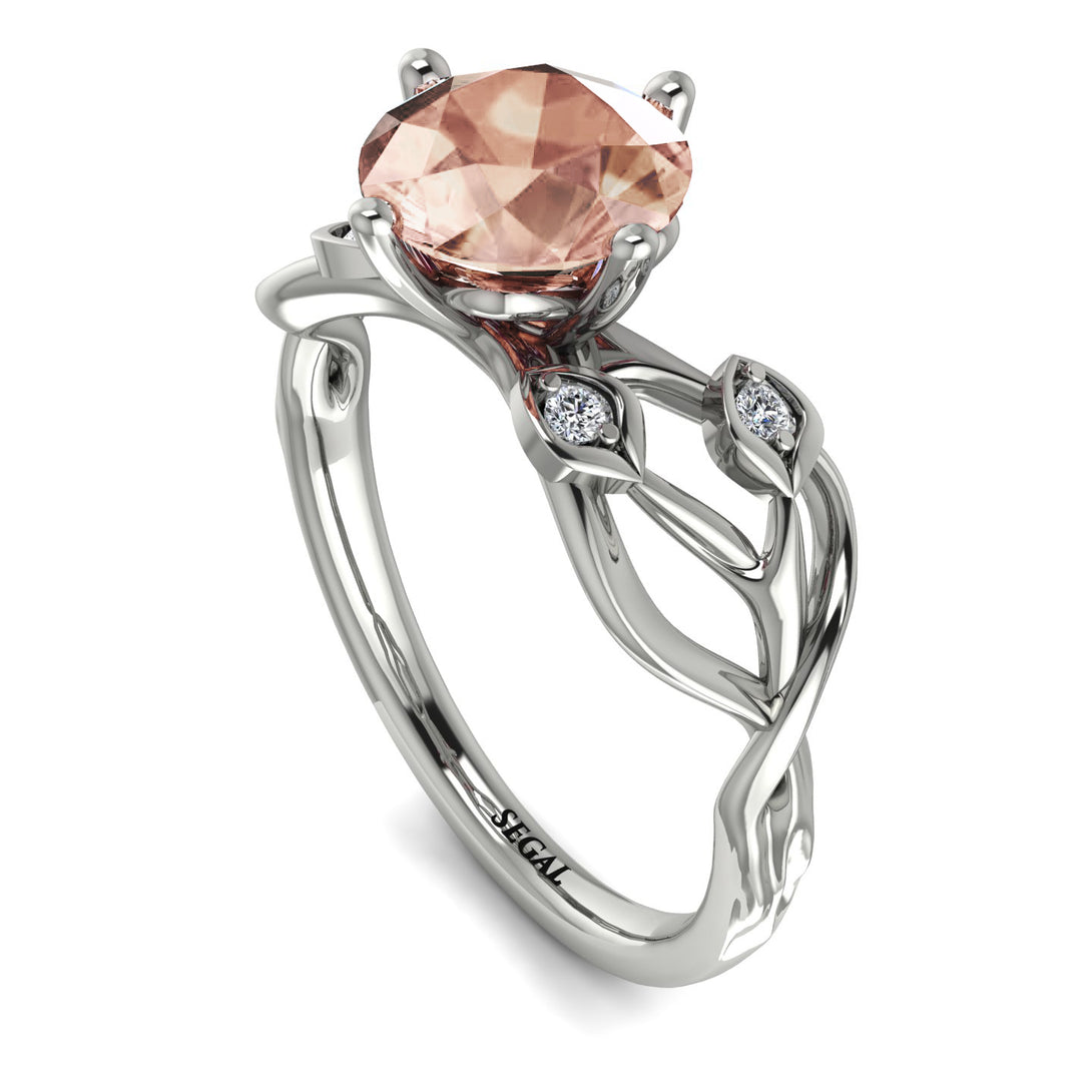 Morganite Blossom 14K Golden Nature Inspired Engagement Ring - Haley No. 903