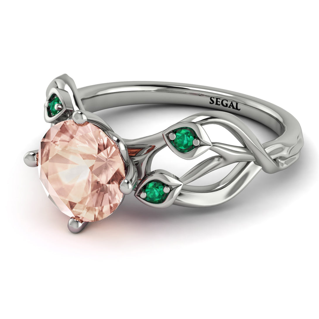 Morganite Blossom 14K Golden Nature Inspired Engagement Ring - Haley No. 906