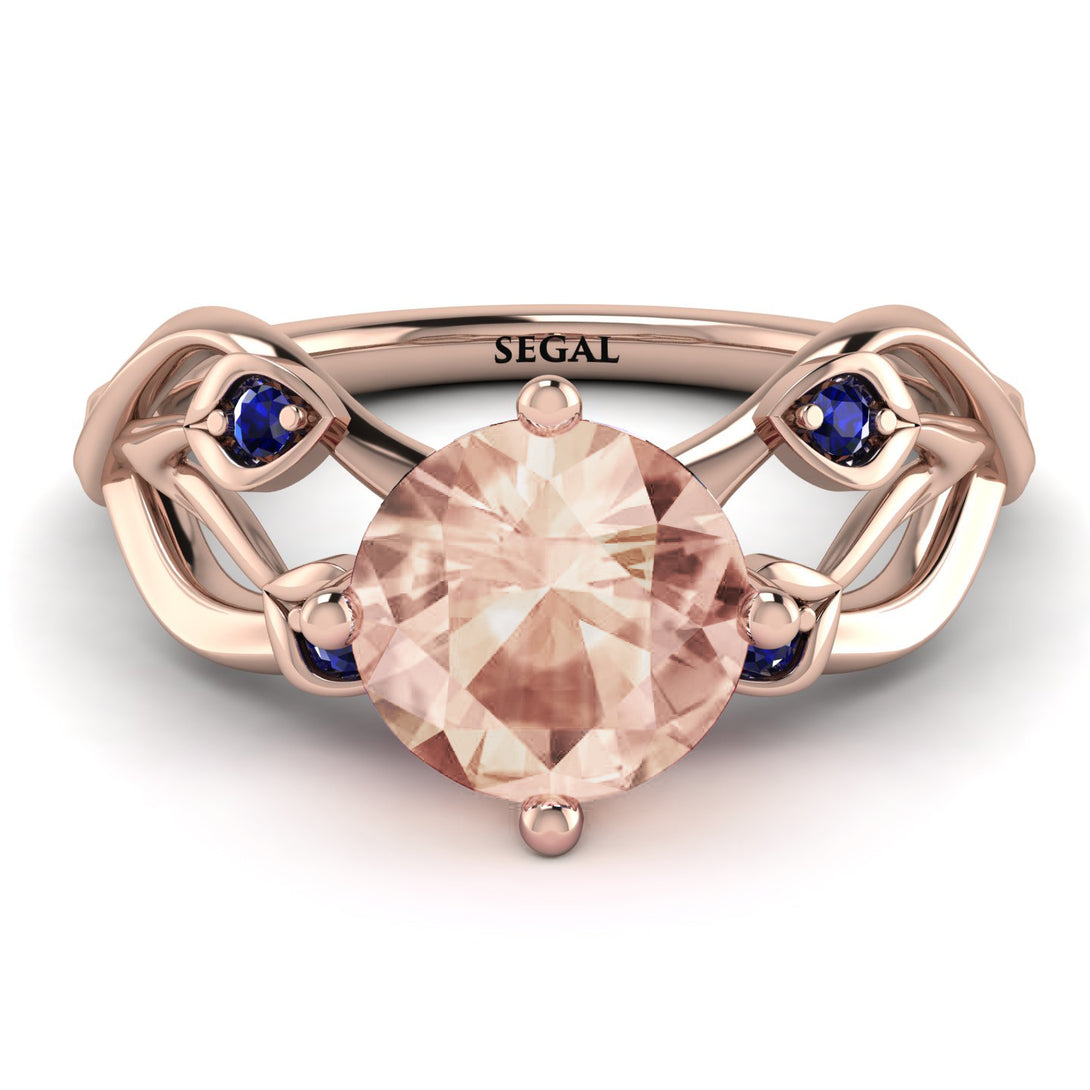 Morganite Blossom 14K Golden Nature Inspired Engagement Ring - Haley No. 914
