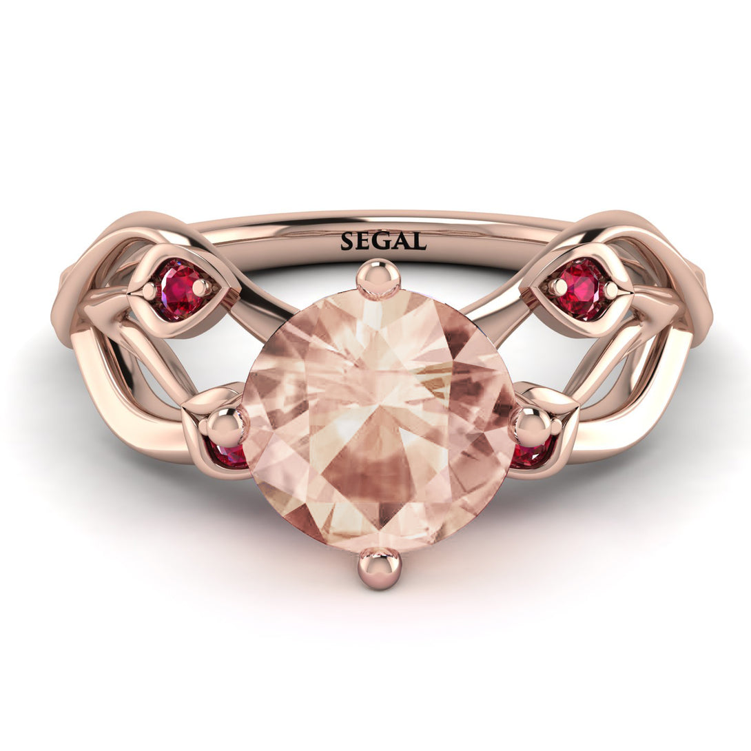 Morganite Blossom 14K Golden Nature Inspired Engagement Ring - Haley No. 911