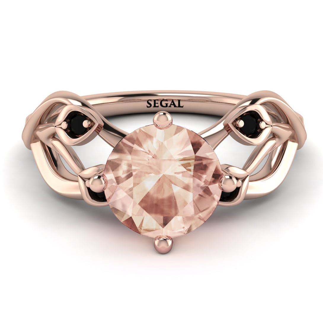 Morganite Blossom 14K Golden Nature Inspired Engagement Ring - Haley No. 908