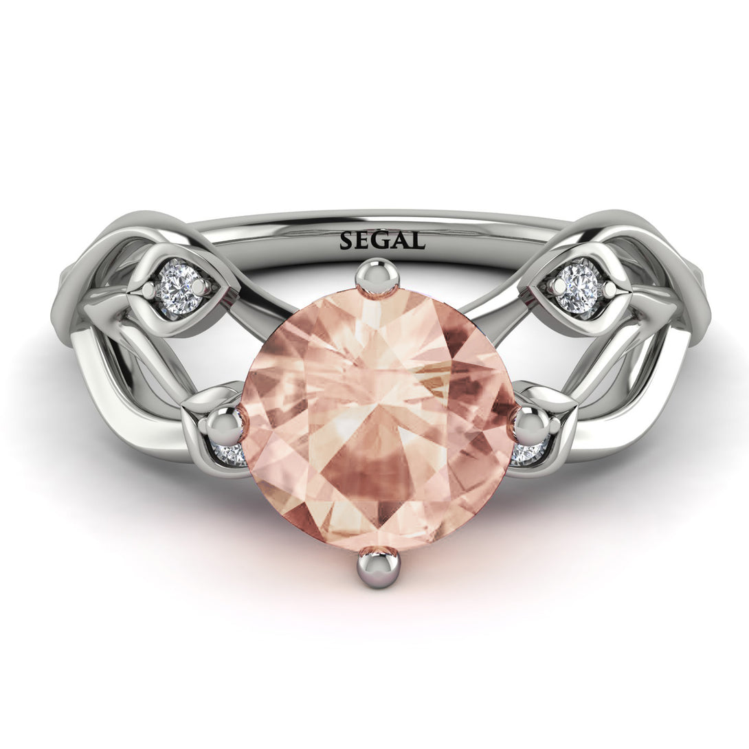 Morganite Blossom 14K Golden Nature Inspired Engagement Ring - Haley No. 903