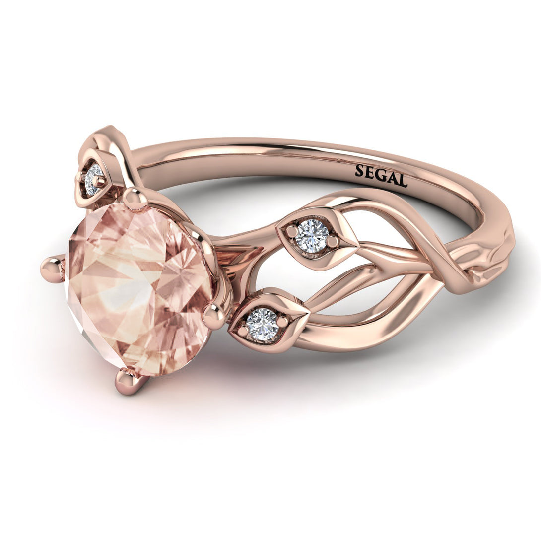 Morganite Blossom 14K Golden Nature Inspired Engagement Ring - Haley No. 902