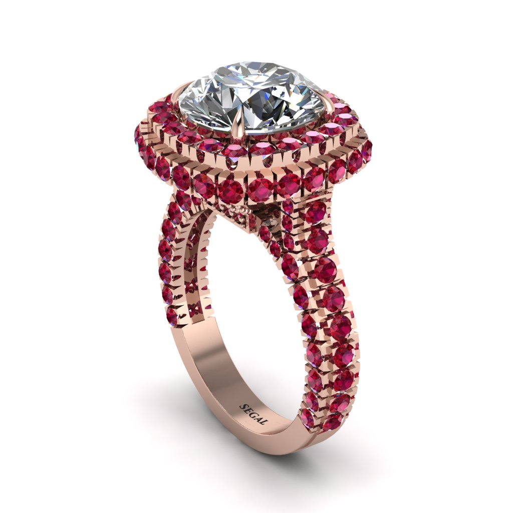 Diamond Pave Double Halo Engagement Ring - Eve No. 47