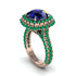 Sapphire Pave Double Halo Engagement Ring - Eve No. 29